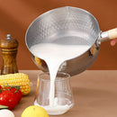 Axyaa Stainless Steel Japanese Soup Pot with Wooden Handle - Kitchen Cookware