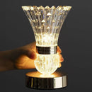 Axyaa Crystal LED Vase Table Lamp - USB Charging, Touch Switch, Tricolor Dimming