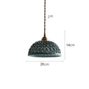 Axyaa Bule Ceramic LED Pendant Lamp Modern Nordic Hanging Light for Bedroom & Restaurant