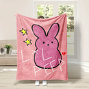 Axyaa Pink Bunny Flannel Throw Blanket: Soft Lil Peep-Inspired Cozy Home Decor Gift