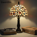 Axyaa Stained Glass Tiffany Table Lamp décor for Bedroom, Bedside, Desk Lighting