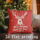 Axyaa Winter Festive Deer & Snowflake Pattern Cushion Cover for Sofa, Bedroom, Car