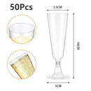 Axyaa Champagne Flutes: Disposable Clear Plastic Wine Glasses for Weddings & Parties