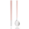 Axyaa Stainless Steel Cutlery Set: 2Pcs Spoons & Chopsticks Flatware Set