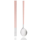 Axyaa Stainless Steel Cutlery Set: 2Pcs Spoons & Chopsticks Flatware Set
