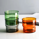 Axyaa 300-380ml Stackable Glass Mug Tumbler Cup in Various Colors for Hot/Cold Beverages