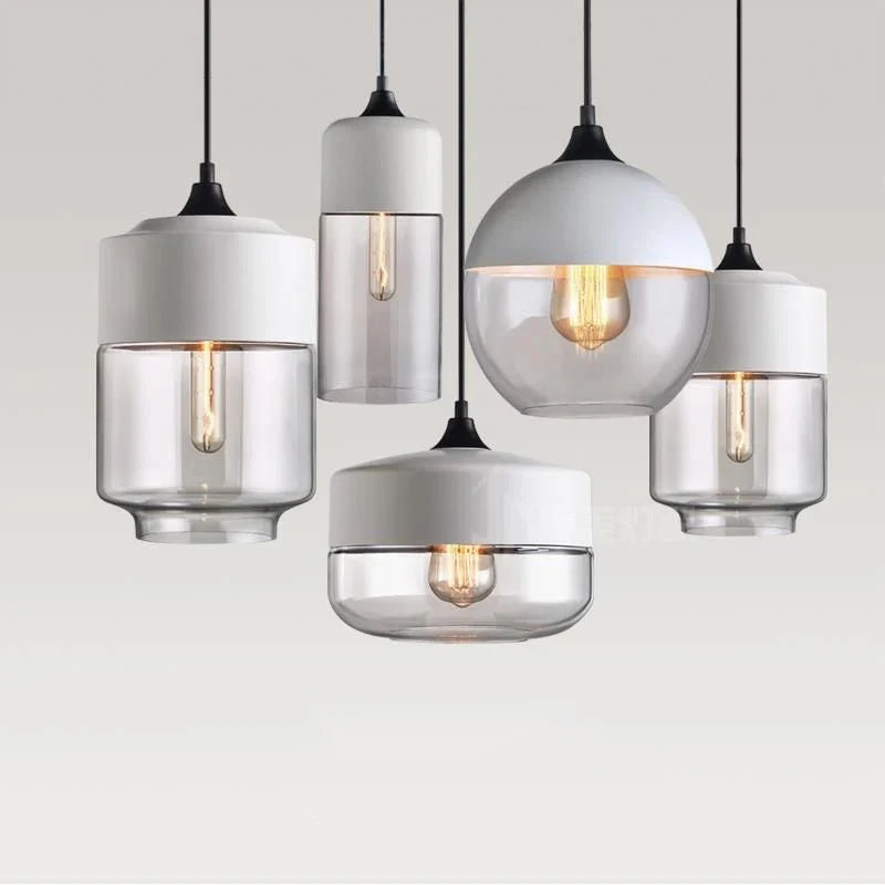 Axyaa Modern Glass LED Chandelier – Decorative Pendant Light for Living, Dining, Bedroom and Kitchen