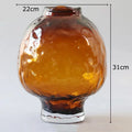 Axyaa Relief Glass Vase Hydroponics Plant Pots Room Aesthetic Decor Floral Vases