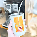 Axyaa Double Wall Stainless Steel Coffee Mug with Straw, Brush – Portable Anti-Scalding Cup