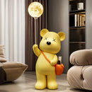 Axyaa Adjustable Glass Shade Gold Floor Lamp - Modern Tall Standing Light