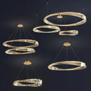 Axyaa Crystal Pendant Lamp: Modern LED Ceiling Light for Luxury Living Rooms