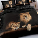Axyaa Lions Print Duvet Set, Soft Bedding Set for Bedroom, 1 Duvet Cover + 1/2 Pillowcase