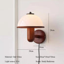 Axyaa Retro Solid Wood Bedside Wall Lamp Nordic Style for Bedroom & Living Room