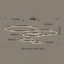 Axyaa Nordic Modern LED Ring Chandelier for Living Room, Study, Bedroom, and Dining Room