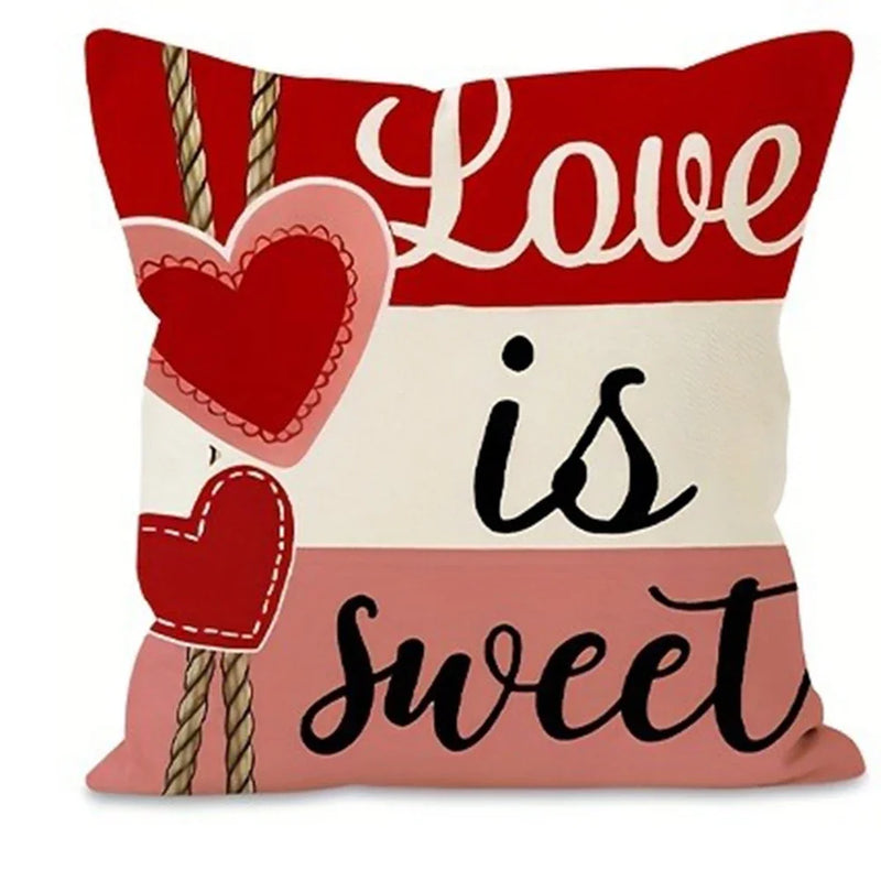 Axyaa Love Print Pillowcase - Romantic Sweet Home Decor & Gift