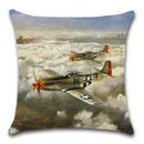 Axyaa Retro Airplane Cartoon Pattern Cushion Cover