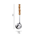 Axyaa Stainless Steel Colander Spoon with Wooden Handle