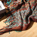 Axyaa Striped Knit Bed Blanket Sofa Cover Large Size Bedspread