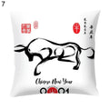 Axyaa Chinese New Year Printed Cushion Cover for Bed and Sofa