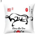 Axyaa Chinese New Year Printed Cushion Cover for Bed and Sofa