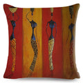 Axyaa Abstract African Woman Decorative Cotton Linen Cushion Cover