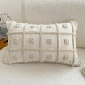 Axyaa Beige Colorful Tufted Cushion Cover for Living Room Bedroom Sofa