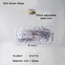 Axyaa Art Deco Glass LED Chandelier - Modern Ceiling Pendant Light for Home Decor