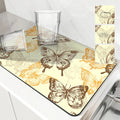 Axyaa Non-Slip Butterfly Drying Mat: Absorbent, Solid Color Placemat for Kitchen Counter
