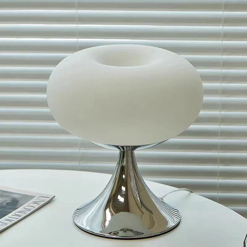 Axyaa Glass Table Lamp | Bauhaus Design | Warm White and Green | Creative Living Room Lighting