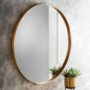 Axyaa Brass Framed Oval Wall Mirror for Entry Living Room Bathroom Decor