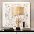 Axyaa Contemporary Golden LED Table Lamp for Stylish Living Spaces
