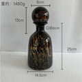 Axyaa Leopard Print Glass Vase with Lid, Flower Arrangement Home Decor