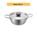Axyaa Stainless Steel Ramen Pot with Lid - Non-Stick Saucepan for Induction Cooker