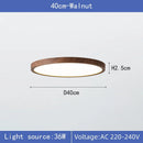 Axyaa Wood Grain LED Ceiling Light: Modern, Ultrathin, Walnut Finish for Home & Restaurant