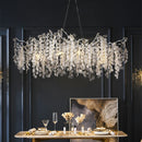 Axyaa Modern Silver Money Tree Crystal Chandelier