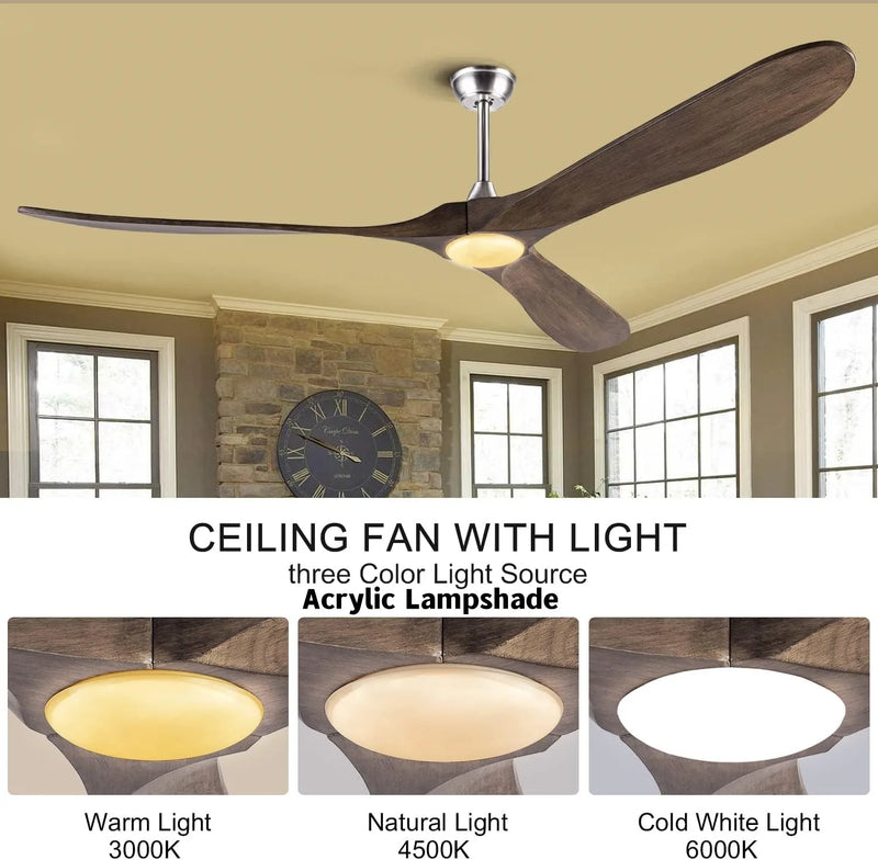 Axyaa Retro Large Ceiling Fan Lamps for Home Office Lounge Living Room Bedroom