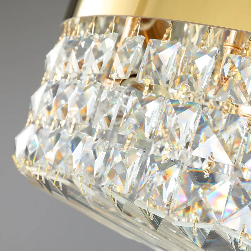 Nordic Gold Chrome LED Ceiling Chandelier by Axyaa - Modern Crystal Lighting