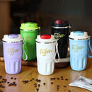Axyaa Stainless Steel Coffee Mug with Rope | Vacuum Flask Travel Tumbler