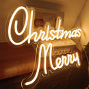 Merry Christmas Neon Sign Wall Art by Axyaa - Perfect Home Bar Decor