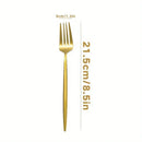 Axyaa 16pcs Stainless Steel Gold Tableware Dinner Fork Set