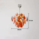 Axyaa Murano Glass Chandelier: Colorful Round Slice Shade Light Fixture