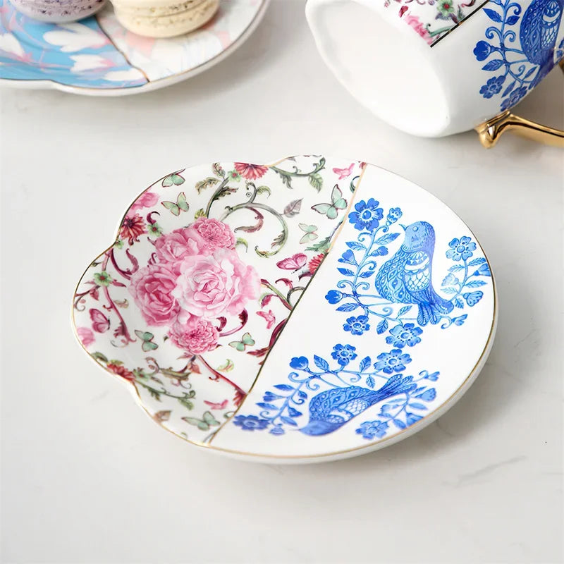 Axya English Style Coffee Cup Set with Saucers, for Latte and Black Tea