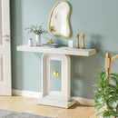 Axyaa 40" Modern Console Table with Pendulum Base, Contemporary Wood Accent Table
