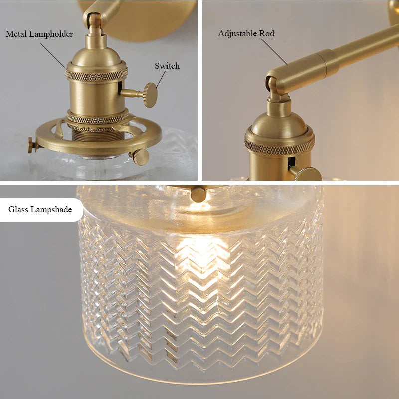 Axyaa Nordic LED Wall Lamp with Rotary Switch for Minimalist Interior Lighting