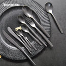 Axya Stainless Steel Cutlery Set, Knife Fork Spoon, Retro Frosted Silver Finish