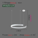 Axyaa Modern LED Chandeliers Metal Rings Pendant Lights for Home Decor