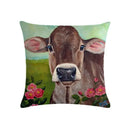 Axyaa Cotton Linen Cushion Cover Sheep Cow Home Decor Throw Pillowcase