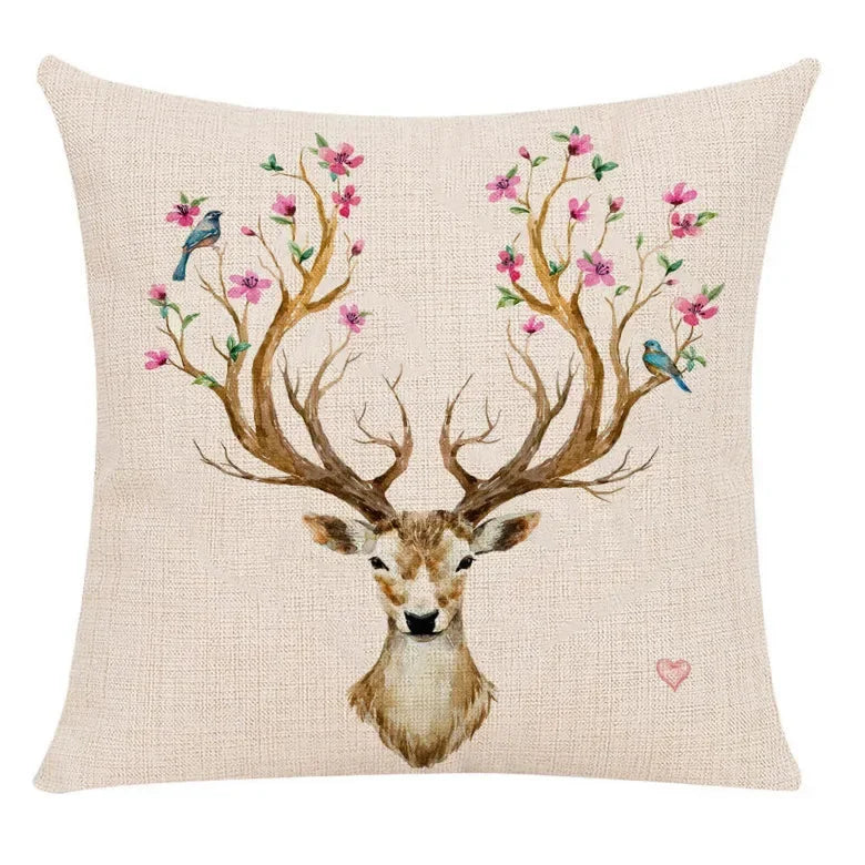 Milu Deer Pattern Print Pillow for Home Decor by Axyaa