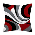 Axyaa Red Geometric Pillowcase Abstract Pachwork Cushion Cover Square Home Decor