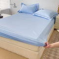 Axyaa 100% Cotton Fitted Sheet & Pillowcase Set, White, 180x200, 3Pcs